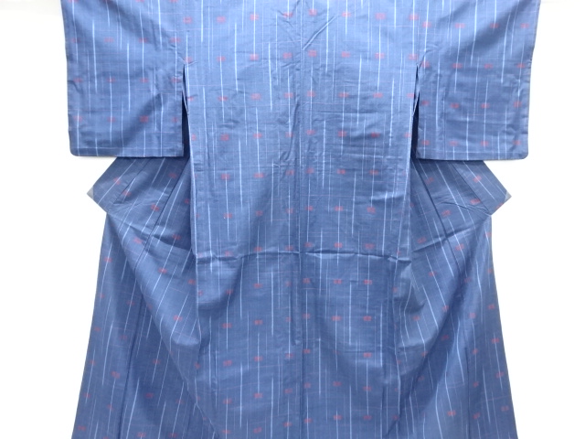 JAPANESE KIMONO / ANTIQUE KIMONO / SILK / HITOE TSUMUGI / WOVEN GRID